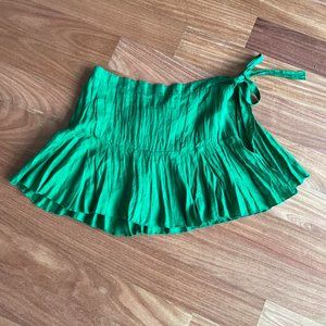 JCrew silk green mini wrap skirt. Size M.